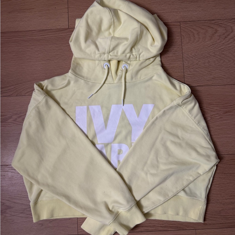 IVY PARK Light Yellow Hoodie Women’s XL Cozy Logo Pullover Sweatshirt - Picture 9 of 9